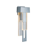 Hubbardton Forge 2018 Coastal Burnished Steel Seeded Clear Glass (II) Right Rainfall LED Outdoor Sconce