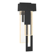 Hubbardton Forge 2018 Coastal Black Seeded Clear Glass (II) Right Rainfall LED Outdoor Sconce
