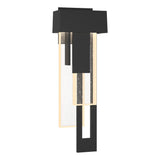 Hubbardton Forge 2018 Coastal Black Seeded Clear Glass (II) Right Rainfall LED Outdoor Sconce