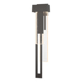 Hubbardton Forge 2018 Coastal Oil Rubbed Bronze Seeded Clear Glass (II) Left Rainfall Large LED Outdoor Sconce