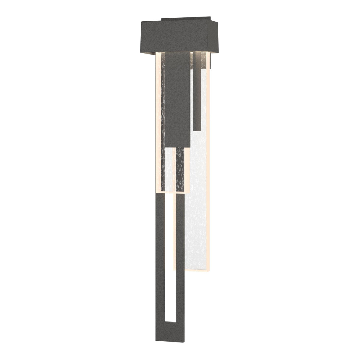 Hubbardton Forge 2018 Coastal Natural Iron Seeded Clear Glass (II) Left Rainfall Large LED Outdoor Sconce