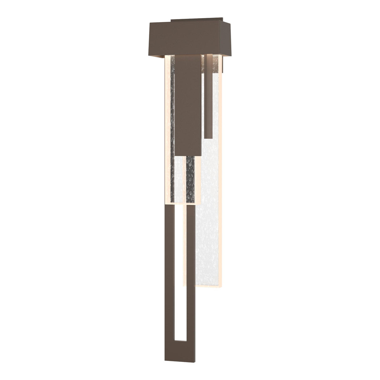 Hubbardton Forge 2018 Coastal Bronze Seeded Clear Glass (II) Left Rainfall Large LED Outdoor Sconce