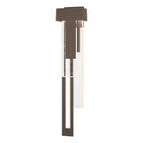 Hubbardton Forge 2018 Coastal Bronze Seeded Clear Glass (II) Left Rainfall Large LED Outdoor Sconce