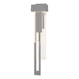 Hubbardton Forge 2018 Coastal Burnished Steel Seeded Clear Glass (II) Left Rainfall Large LED Outdoor Sconce