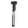 Hubbardton Forge 2018 Coastal Black Seeded Clear Glass (II) Left Rainfall Large LED Outdoor Sconce