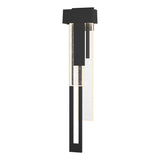 Hubbardton Forge 2018 Coastal Black Seeded Clear Glass (II) Left Rainfall Large LED Outdoor Sconce