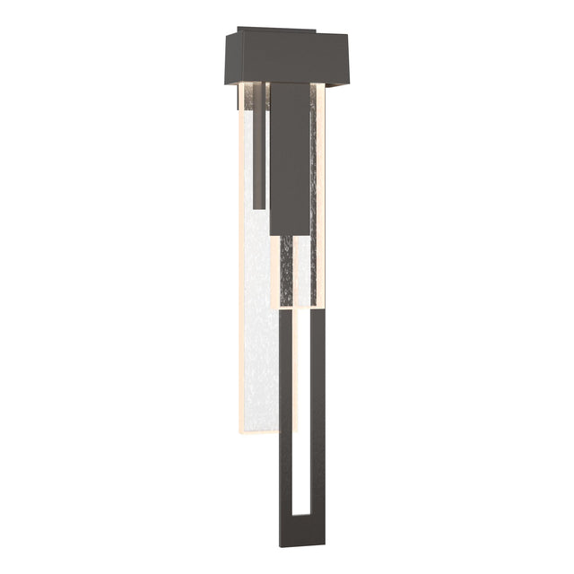 Hubbardton Forge 2018 Coastal Oil Rubbed Bronze Seeded Clear Glass (II) Right Rainfall Large LED Outdoor Sconce
