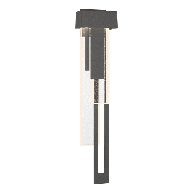 Hubbardton Forge 2018 Coastal Natural Iron Seeded Clear Glass (II) Right Rainfall Large LED Outdoor Sconce