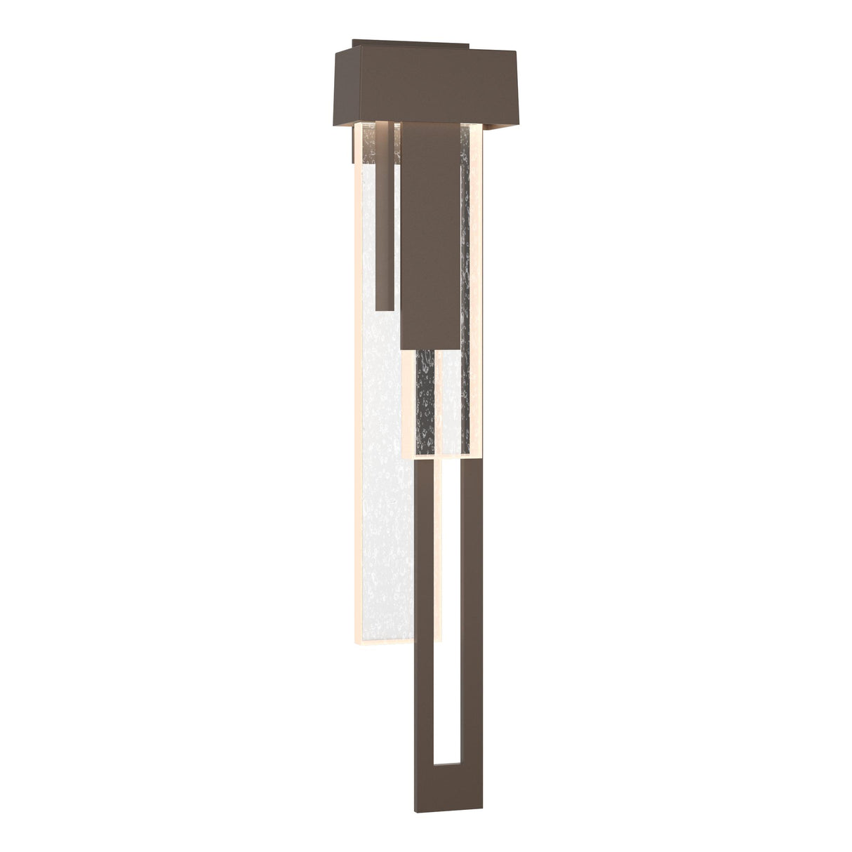 Hubbardton Forge 2018 Coastal Bronze Seeded Clear Glass (II) Right Rainfall Large LED Outdoor Sconce