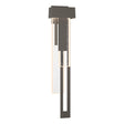 Hubbardton Forge 2018 Coastal Dark Smoke Seeded Clear Glass (II) Right Rainfall Large LED Outdoor Sconce