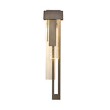 Hubbardton Forge 2018 Coastal Dark Smoke Seeded Clear Glass (II) Right Rainfall Large LED Outdoor Sconce