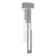 Hubbardton Forge 2018 Coastal Burnished Steel Seeded Clear Glass (II) Right Rainfall Large LED Outdoor Sconce