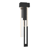 Hubbardton Forge 2018 Coastal Black Seeded Clear Glass (II) Right Rainfall Large LED Outdoor Sconce