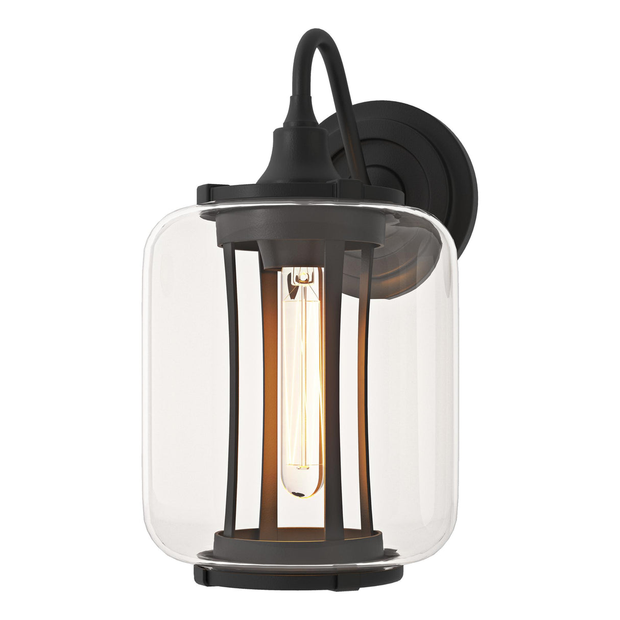 Hubbardton Forge 2022 Coastal Black Clear Glass (ZM) Fairwinds Outdoor Sconce