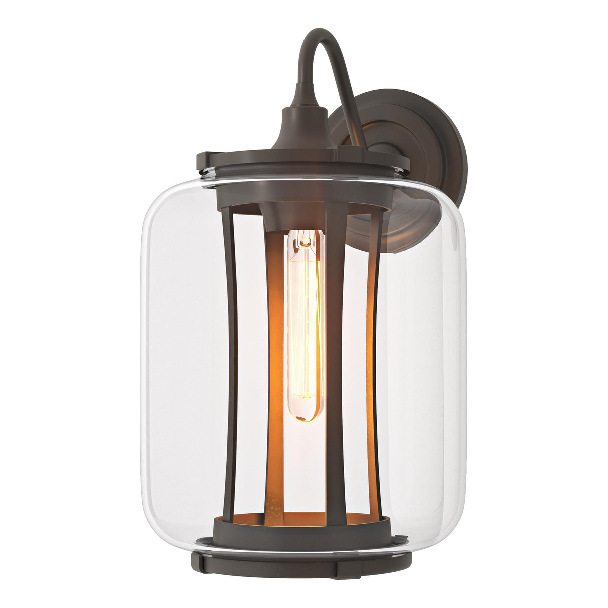 Hubbardton Forge 2022 Coastal Dark Smoke Clear Glass (ZM) Fairwinds Large Outdoor Sconce