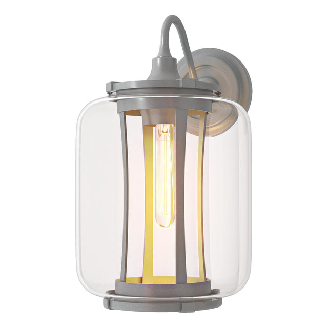 Hubbardton Forge 2022 Coastal Burnished Steel Clear Glass (ZM) Fairwinds Large Outdoor Sconce
