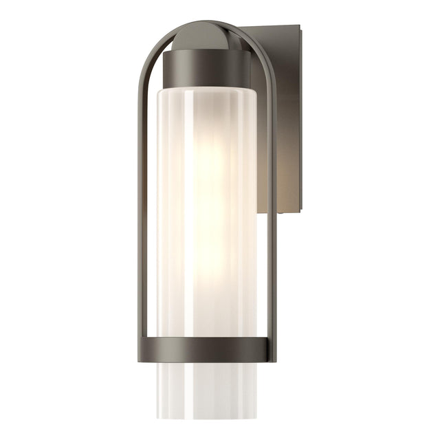 Hubbardton Forge 2023 Coastal Dark Smoke Frosted Glass (FD) Alcove Small Outdoor Sconce
