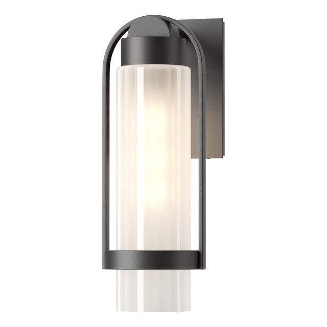Hubbardton Forge 2023 Coastal Black Frosted Glass (FD) Alcove Small Outdoor Sconce