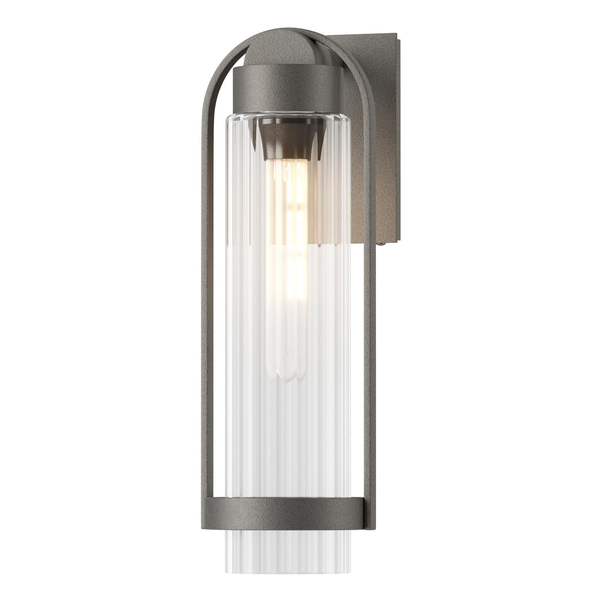 Hubbardton Forge 2023 Coastal Natural Iron Clear Glass (ZM) Alcove Medium Outdoor Sconce