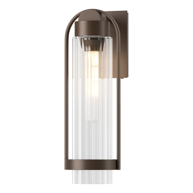 Hubbardton Forge 2023 Coastal Bronze Clear Glass (ZM) Alcove Medium Outdoor Sconce