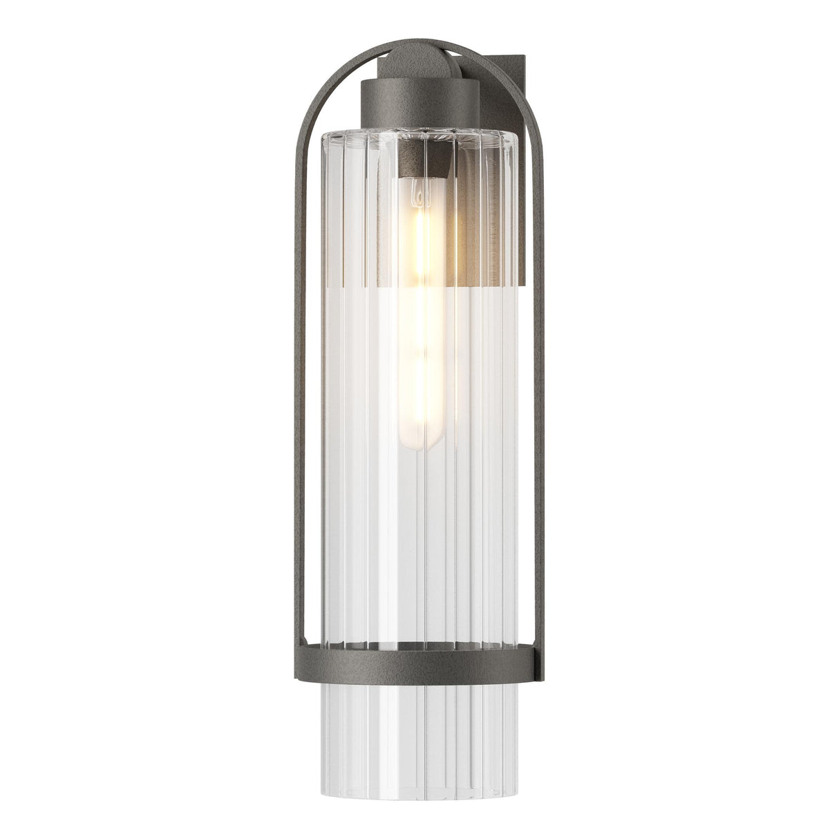 Hubbardton Forge 2023 Coastal Natural Iron Clear Glass (ZM) Alcove Large Outdoor Sconce