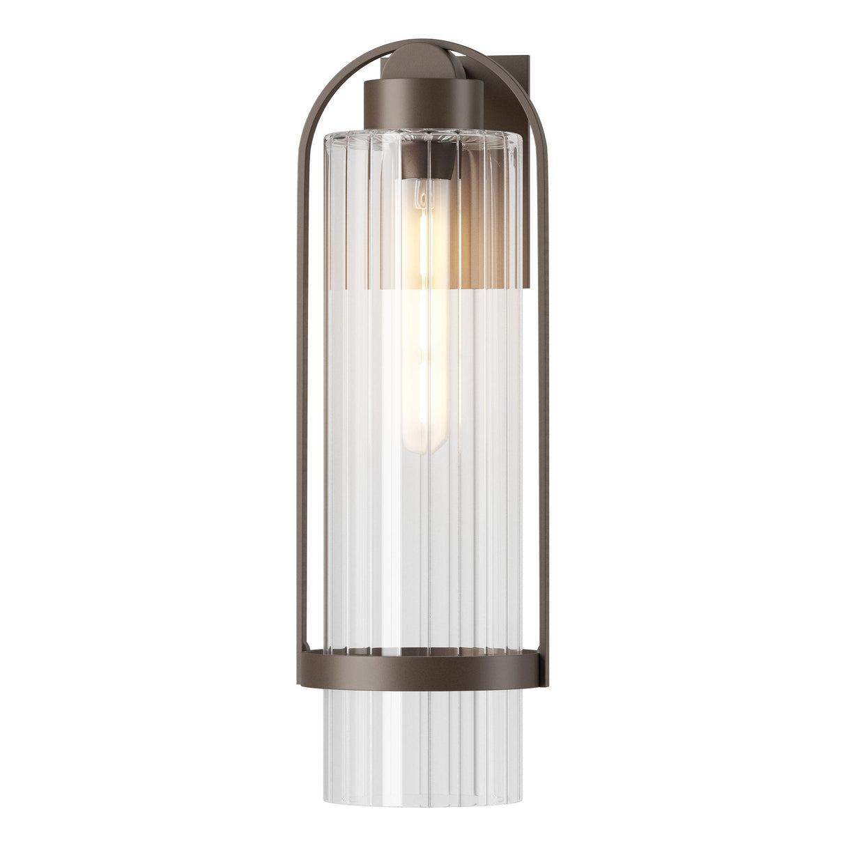 Hubbardton Forge 2023 Coastal Bronze Clear Glass (ZM) Alcove Large Outdoor Sconce
