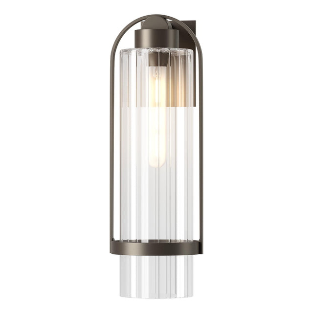 Hubbardton Forge 2023 Coastal Dark Smoke Clear Glass (ZM) Alcove Large Outdoor Sconce