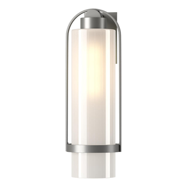 Hubbardton Forge 2023 Coastal Burnished Steel Frosted Glass (FD) Alcove Large Outdoor Sconce