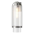 Hubbardton Forge 2023 Coastal Burnished Steel Clear Glass (ZM) Alcove Large Outdoor Sconce
