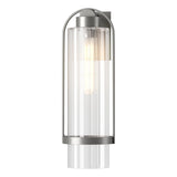 Hubbardton Forge 2023 Coastal Burnished Steel Clear Glass (ZM) Alcove Large Outdoor Sconce