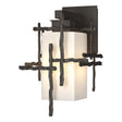 Hubbardton Forge 2023 Coastal Dark Smoke Opal Glass (GG) Tura Small Outdoor Sconce