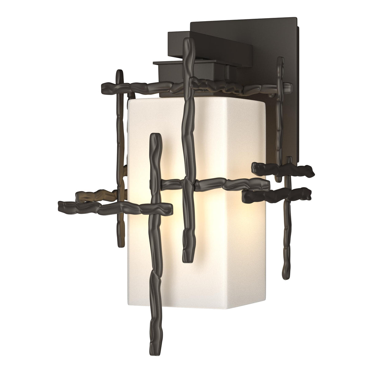 Hubbardton Forge 2023 Coastal Dark Smoke Opal Glass (GG) Tura Small Outdoor Sconce