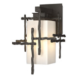 Hubbardton Forge 2023 Coastal Dark Smoke Opal Glass (GG) Tura Small Outdoor Sconce