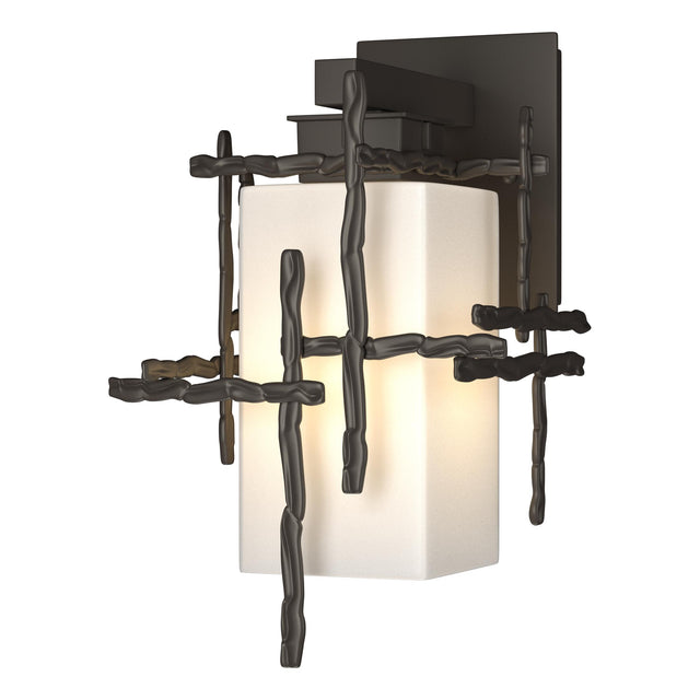 Hubbardton Forge 2023 Coastal Dark Smoke Opal Glass (GG) Tura Small Outdoor Sconce