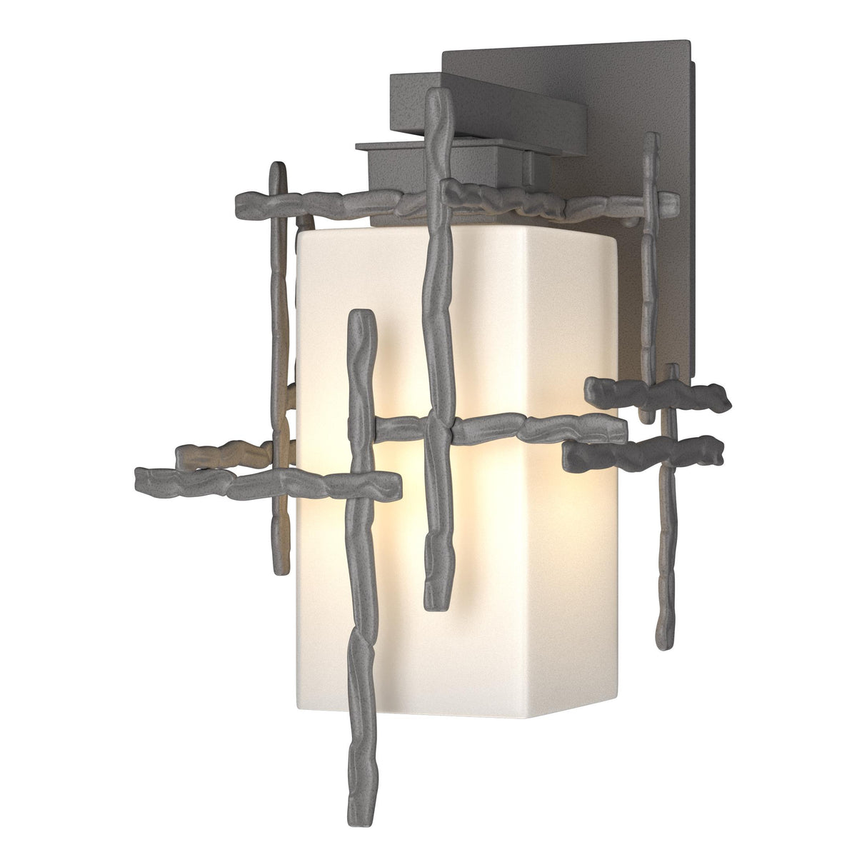 Hubbardton Forge 2023 Coastal Burnished Steel Opal Glass (GG) Tura Small Outdoor Sconce