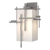 Hubbardton Forge 2023 Coastal Burnished Steel Opal Glass (GG) Tura Large Outdoor Sconce