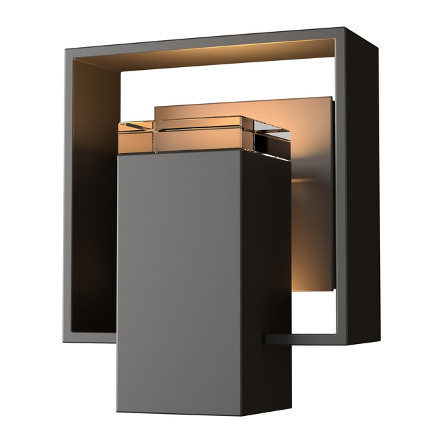 Hubbardton Forge 2018 Coastal Oil Rubbed Bronze Coastal Dark Smoke Clear Glass (ZM) Shadow Box Small Outdoor Sconce