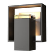 Hubbardton Forge 2018 Coastal Oil Rubbed Bronze Coastal Burnished Steel Clear Glass (ZM) Shadow Box Small Outdoor Sconce