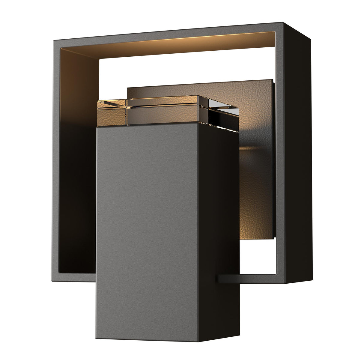 Hubbardton Forge 2018 Coastal Oil Rubbed Bronze Coastal Black Clear Glass (ZM) Shadow Box Small Outdoor Sconce