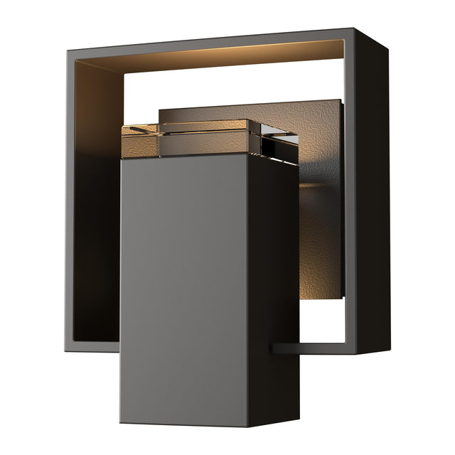 Hubbardton Forge 2018 Coastal Oil Rubbed Bronze Coastal Black Clear Glass (ZM) Shadow Box Small Outdoor Sconce