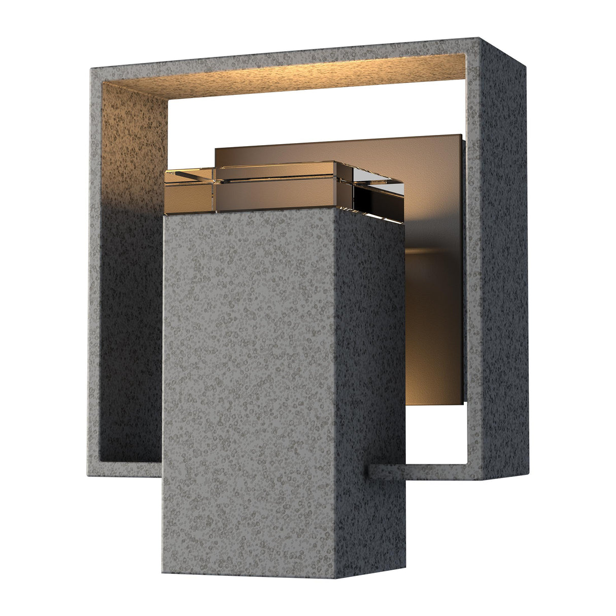 Hubbardton Forge 2018 Coastal Natural Iron Coastal Oil Rubbed Bronze Clear Glass (ZM) Shadow Box Small Outdoor Sconce
