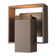 Hubbardton Forge 2018 Coastal Bronze Coastal Oil Rubbed Bronze Clear Glass (ZM) Shadow Box Small Outdoor Sconce
