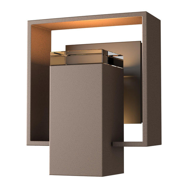 Hubbardton Forge 2018 Coastal Bronze Coastal Oil Rubbed Bronze Clear Glass (ZM) Shadow Box Small Outdoor Sconce
