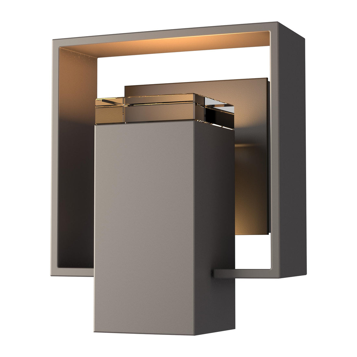 Hubbardton Forge 2018 Coastal Dark Smoke Coastal Oil Rubbed Bronze Clear Glass (ZM) Shadow Box Small Outdoor Sconce