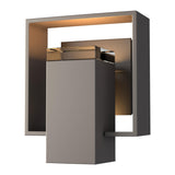 Hubbardton Forge 2018 Coastal Dark Smoke Coastal Oil Rubbed Bronze Clear Glass (ZM) Shadow Box Small Outdoor Sconce