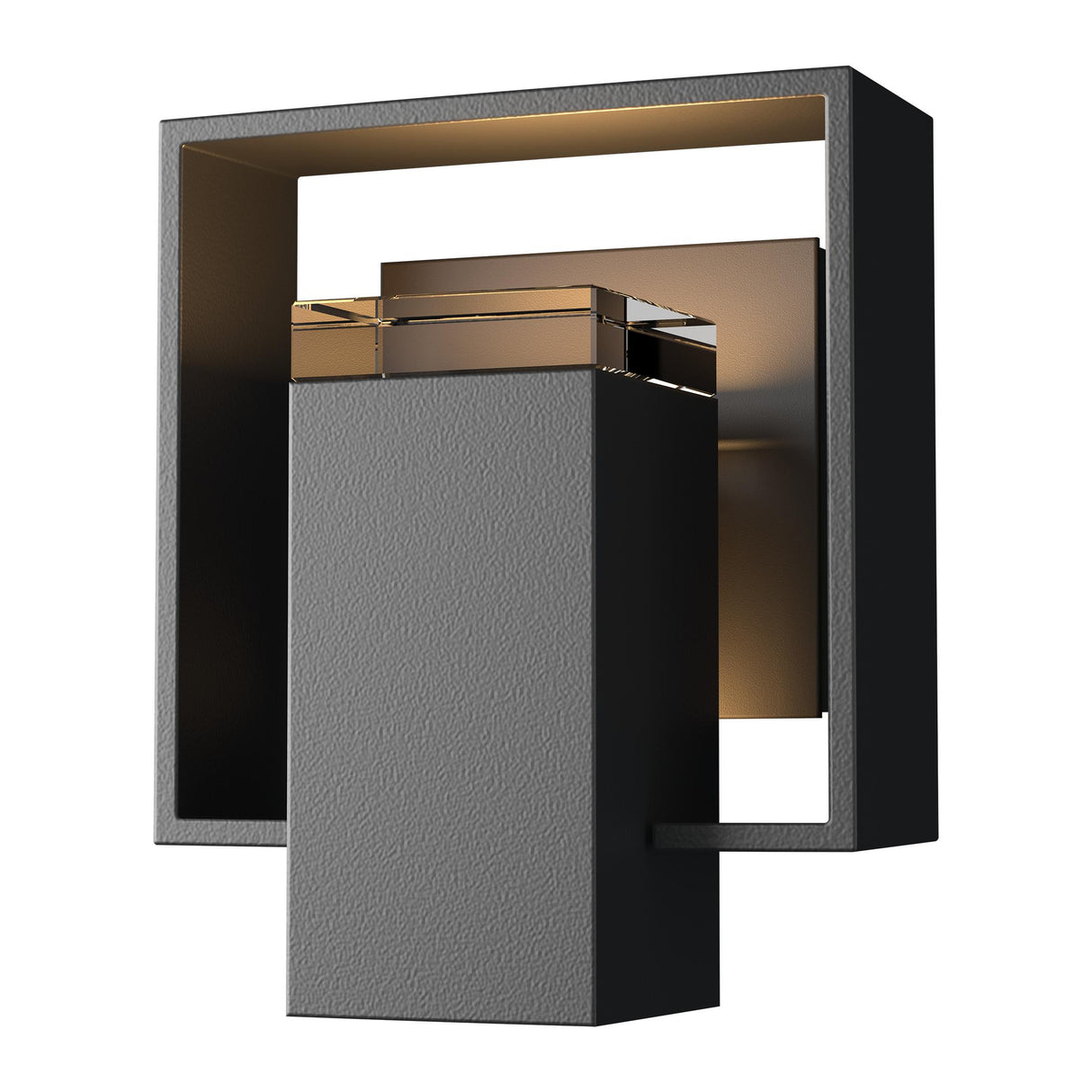 Hubbardton Forge 2018 Coastal Black Coastal Oil Rubbed Bronze Clear Glass (ZM) Shadow Box Small Outdoor Sconce