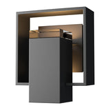 Hubbardton Forge 2018 Coastal Black Coastal Oil Rubbed Bronze Clear Glass (ZM) Shadow Box Small Outdoor Sconce