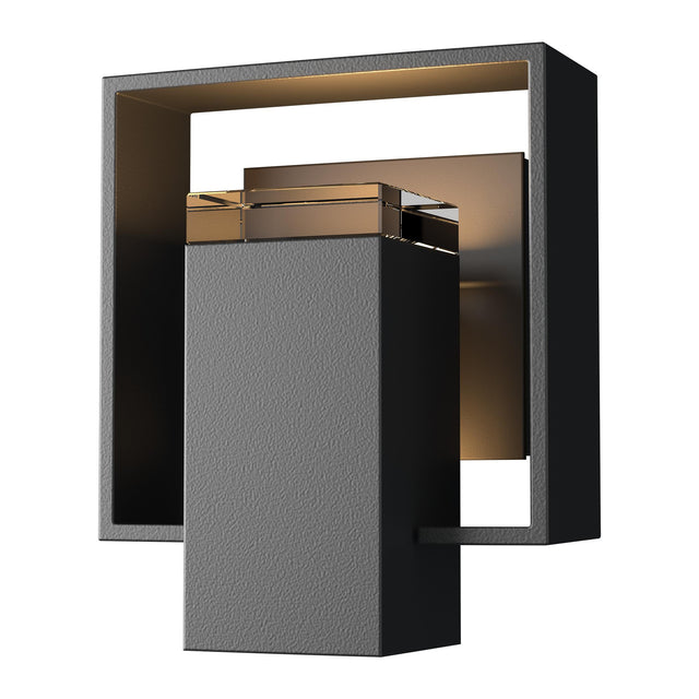 Hubbardton Forge 2018 Coastal Black Coastal Oil Rubbed Bronze Clear Glass (ZM) Shadow Box Small Outdoor Sconce
