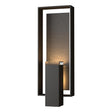 Hubbardton Forge 2018 Coastal Oil Rubbed Bronze Coastal Natural Iron Clear Glass (ZM) Shadow Box Large Outdoor Sconce