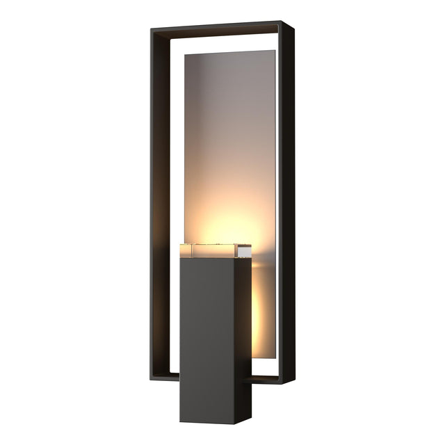 Hubbardton Forge 2018 Coastal Oil Rubbed Bronze Coastal Burnished Steel Clear Glass (ZM) Shadow Box Large Outdoor Sconce